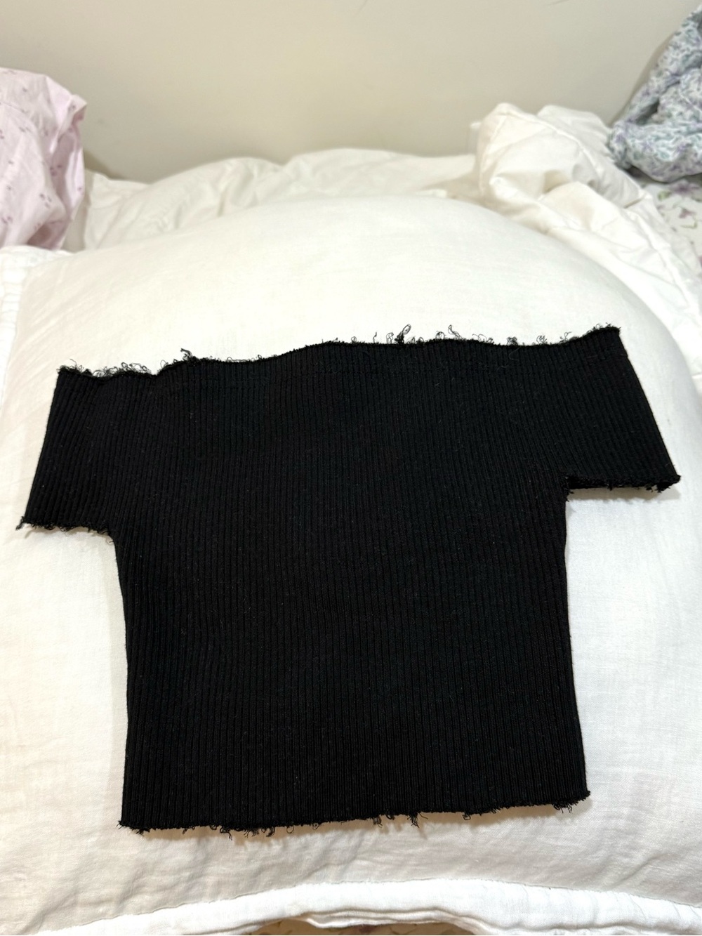 Sage The Label Black Ribbed Off-Shoulder Women’s Sweater Top